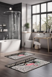 Mijölnir Juego de alfombrillas de baño CT-5156 de 2 piezas Multicolor